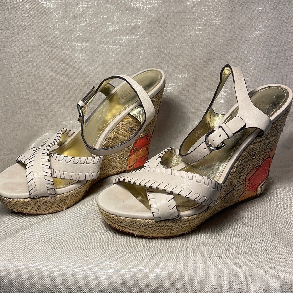 COACH JUSTINE WEDGE WITH HEEL ACCENTS